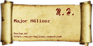 Major Héliosz névjegykártya